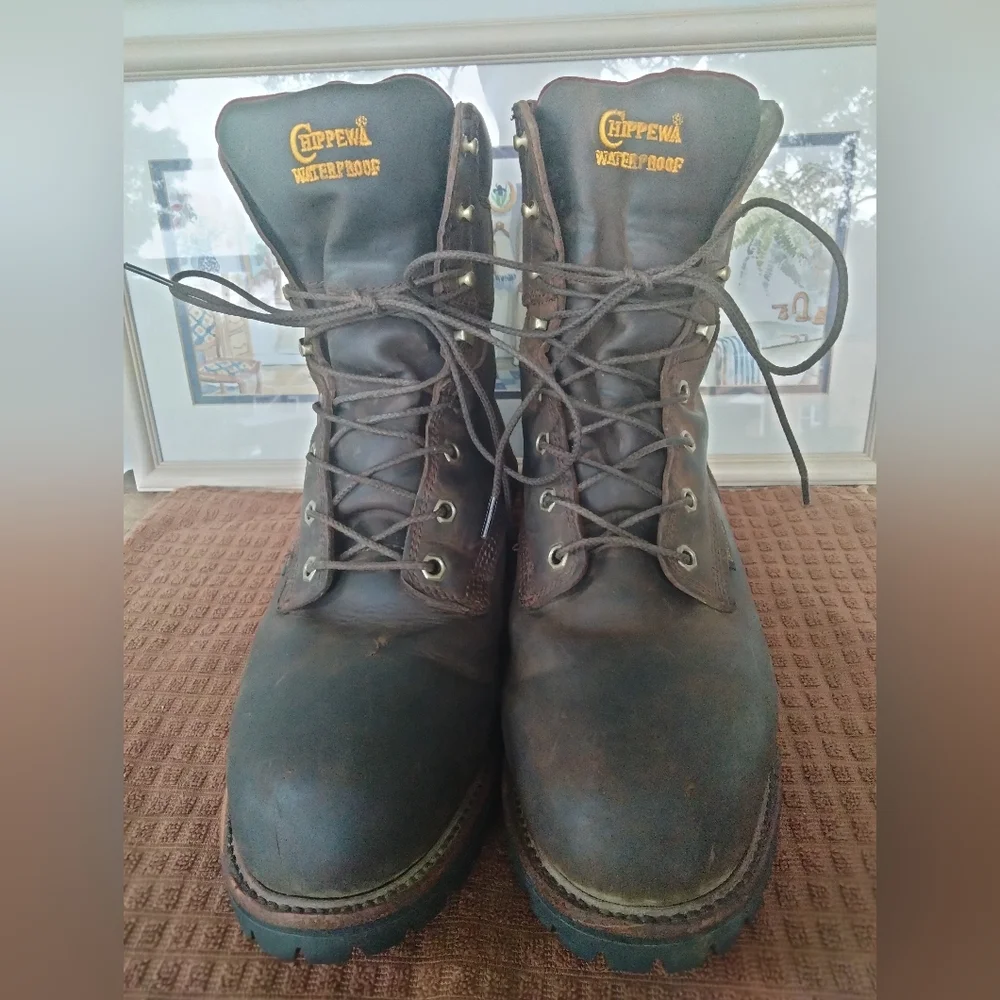 Chippewa Brown Leather Insulated Boots - Picture 1 of 10
